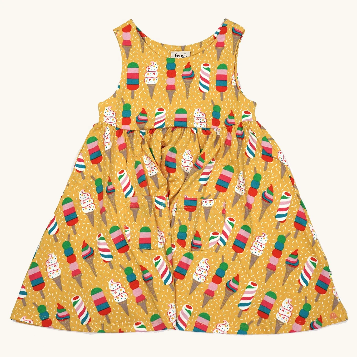 Mini Boden sold Sleeveless Stripe Ice Cream Ice Pop Ice Lollie Print Dress 7-8Y